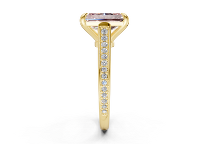 Adeline Pink Diamond Pave Radiant Cut 2mm Engagement Ring