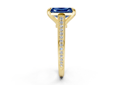 Adeline Sapphire Gemstone Pave Radiant Cut 2mm Engagement Ring