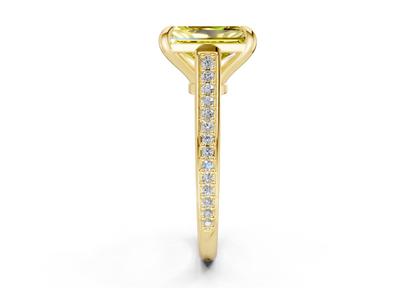 Adeline Yellow Diamond Pave Radiant Cut 2mm Engagement Ring