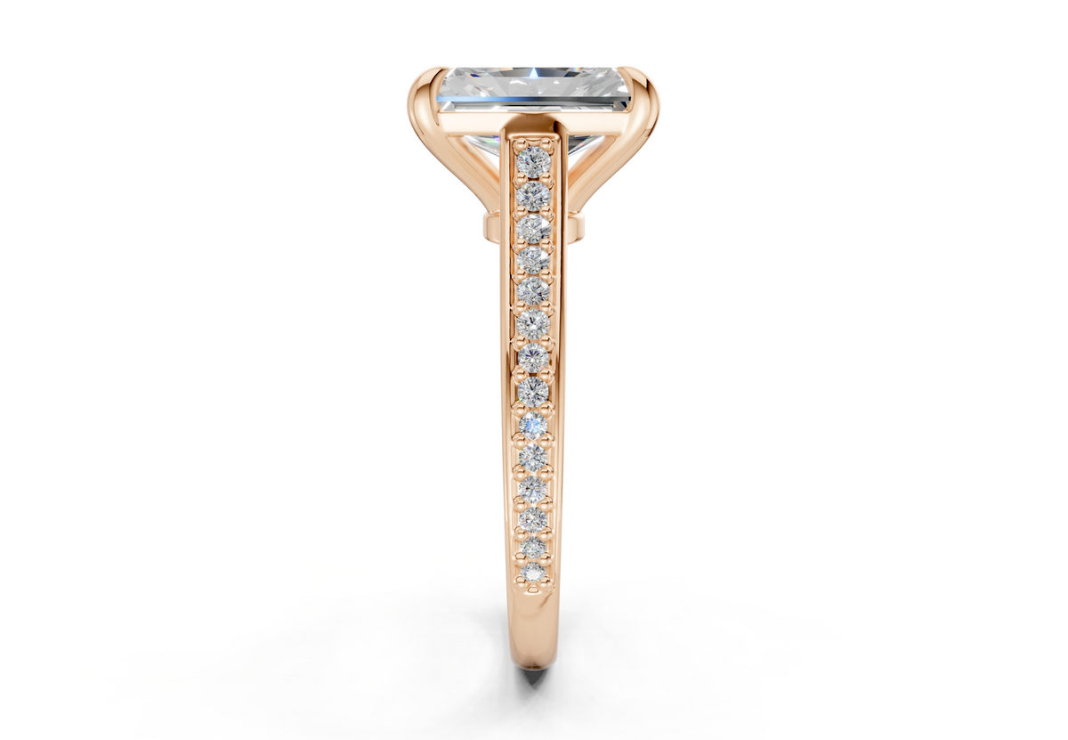 Adeline Diamond Pave Radiant Cut 2mm Engagement Ring