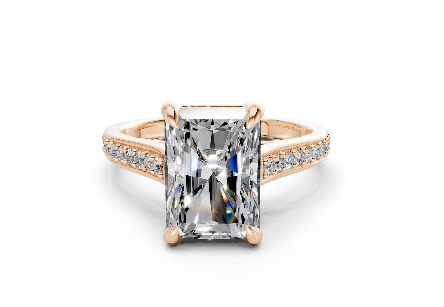 Adeline Diamond Pave Radiant Cut 2mm Engagement Ring