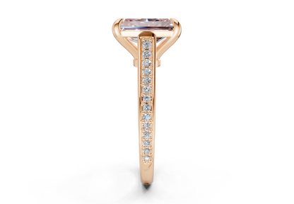 Adeline Pink Diamond Pave Radiant Cut 2mm Engagement Ring