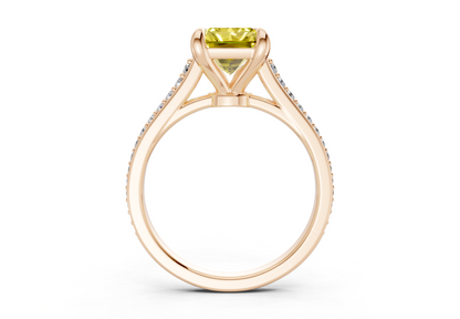 Adeline Yellow Diamond Pave Radiant Cut 2mm Engagement Ring