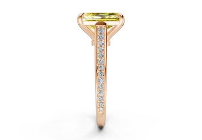 Adeline Yellow Diamond Pave Radiant Cut 2mm Engagement Ring