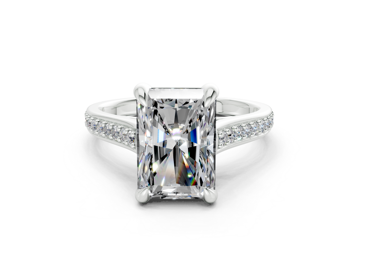 Adeline Diamond Pave Radiant Cut 2mm Engagement Ring