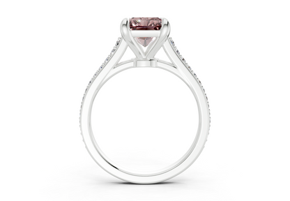 Adeline Pink Diamond Pave Radiant Cut 2mm Engagement Ring
