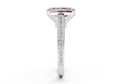 Adeline Pink Diamond Pave Radiant Cut 2mm Engagement Ring