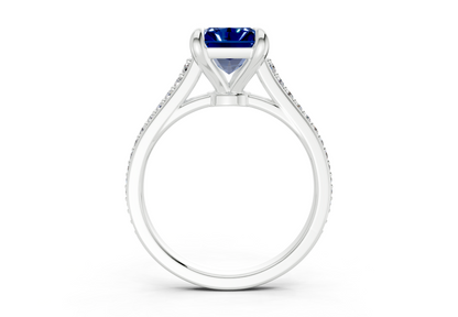 Adeline Sapphire Gemstone Pave Radiant Cut 2mm Engagement Ring
