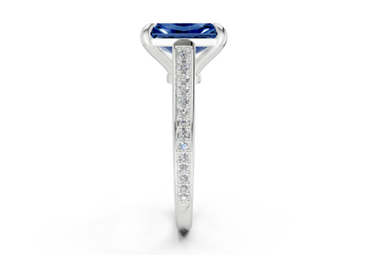 Adeline Sapphire Gemstone Pave Radiant Cut 2mm Engagement Ring