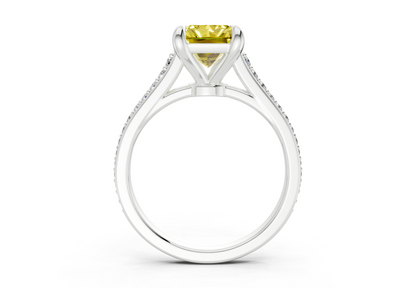 Adeline Yellow Diamond Pave Radiant Cut 2mm Engagement Ring