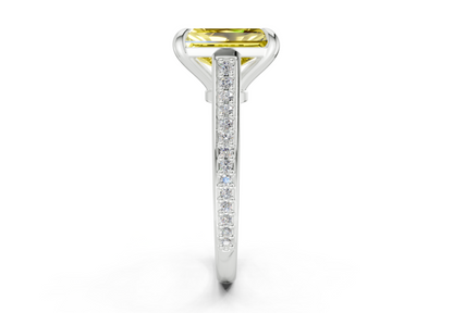 Adeline Yellow Diamond Pave Radiant Cut 2mm Engagement Ring