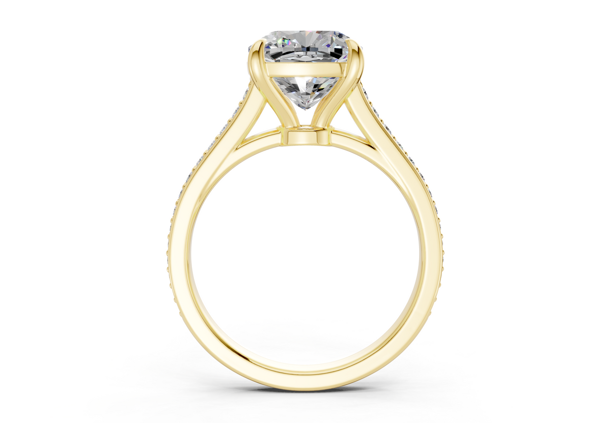 Adeline Diamond Pave Cushion Square Cut 2mm Engagement Ring