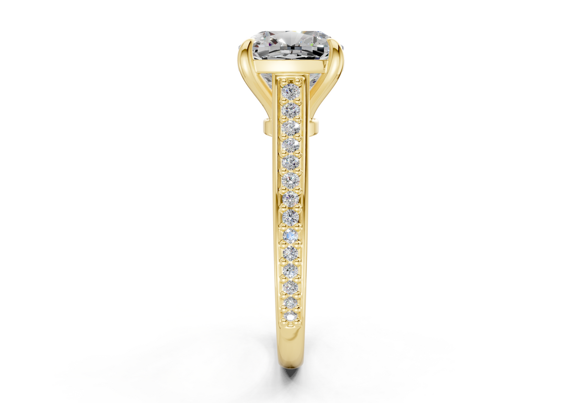 Adeline Diamond Pave Cushion Square Cut 2mm Engagement Ring