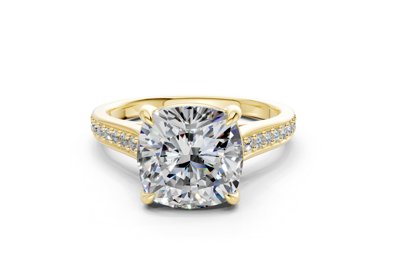 Adeline Diamond Pave Cushion Square Cut 2mm Engagement Ring