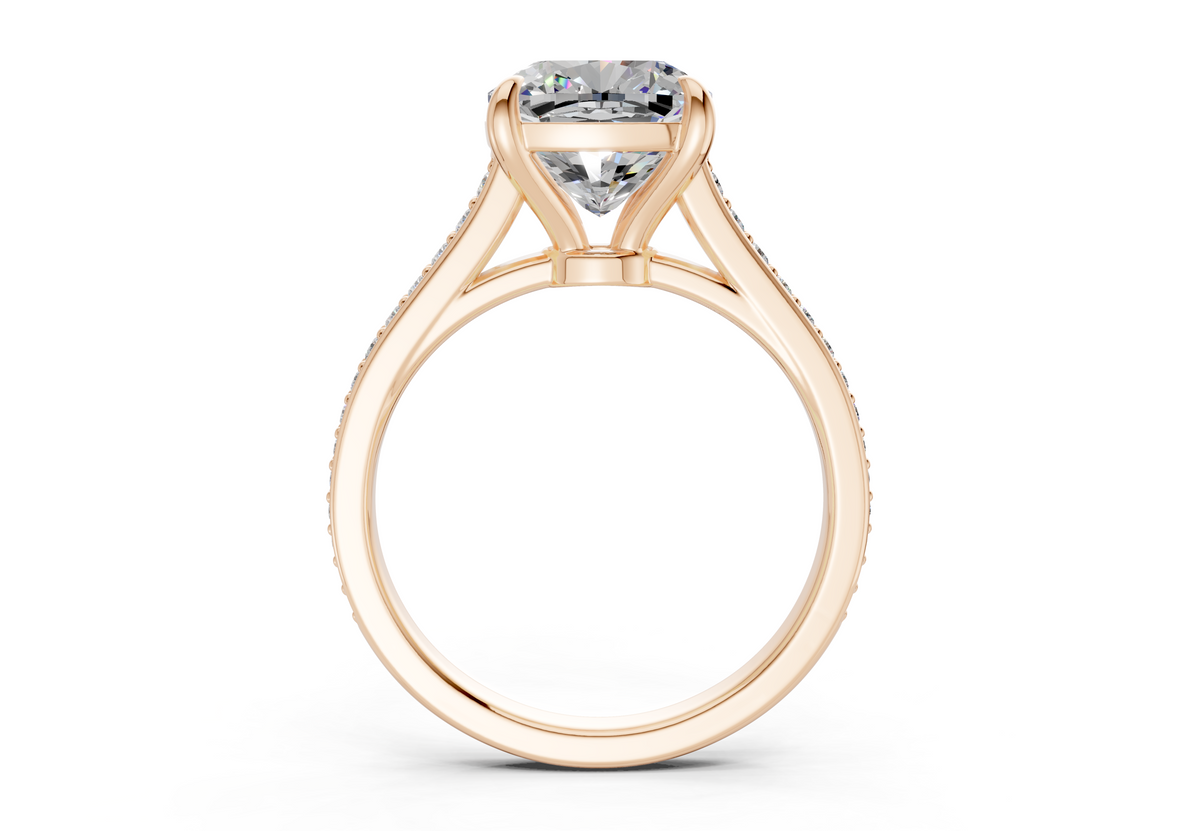 Adeline Diamond Pave Cushion Square Cut 2mm Engagement Ring