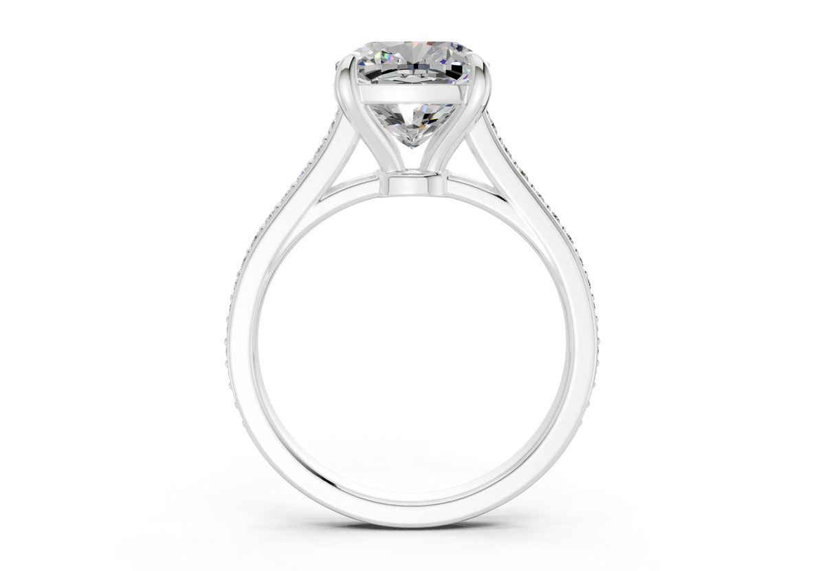 Adeline Diamond Pave Cushion Square Cut 2mm Engagement Ring