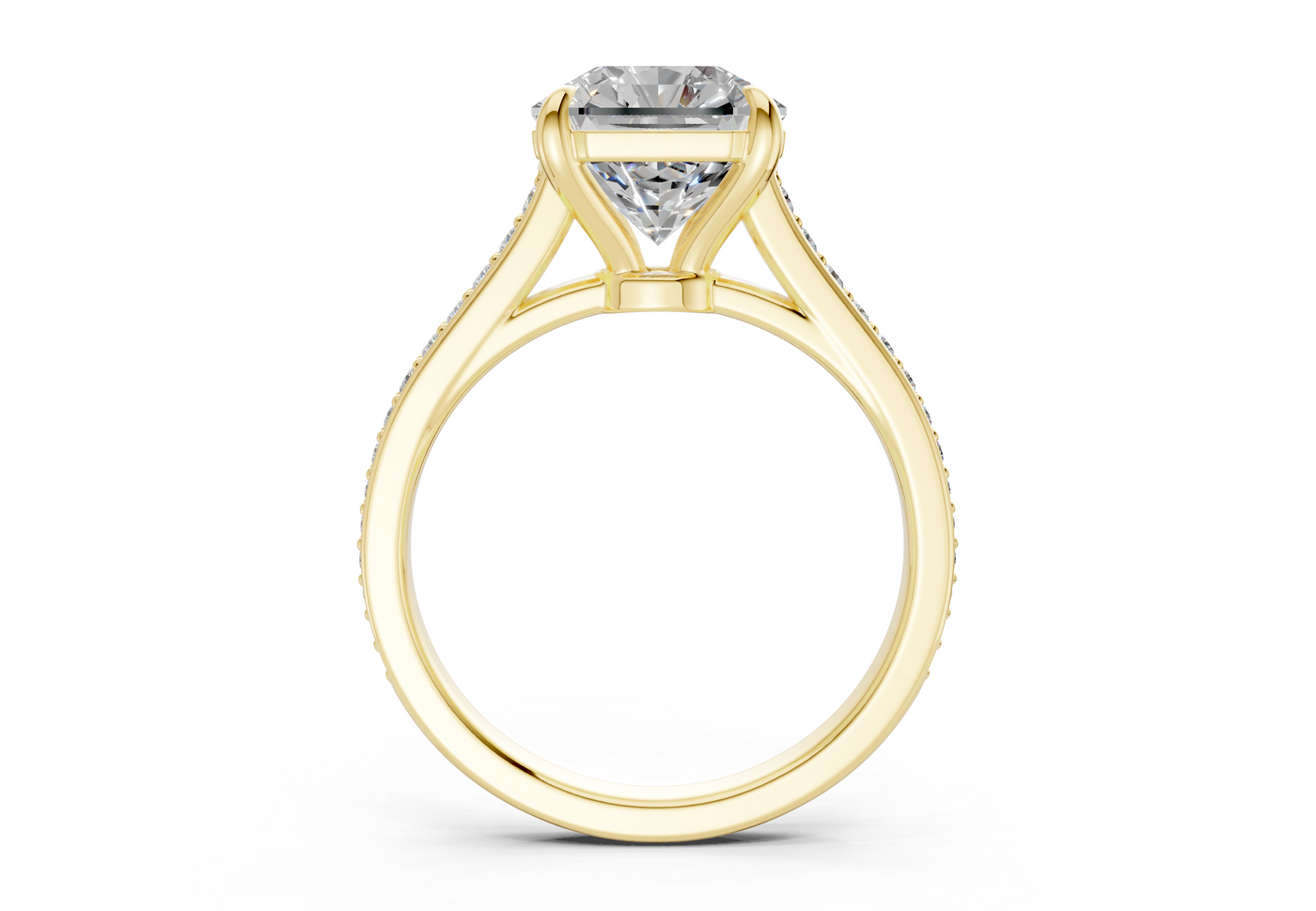 Adeline Diamond Pave Radiant Square Cut 2mm Engagement Ring