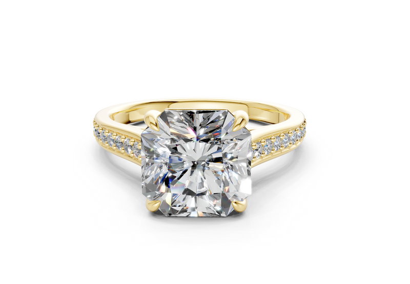 Adeline Diamond Pave Radiant Square Cut 2mm Engagement Ring
