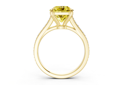 Adeline Yellow Diamond Pave Radiant Square Cut 2mm Engagement Ring