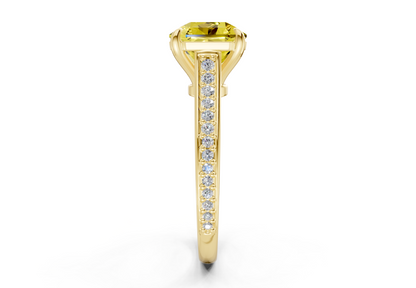 Adeline Yellow Diamond Pave Radiant Square Cut 2mm Engagement Ring