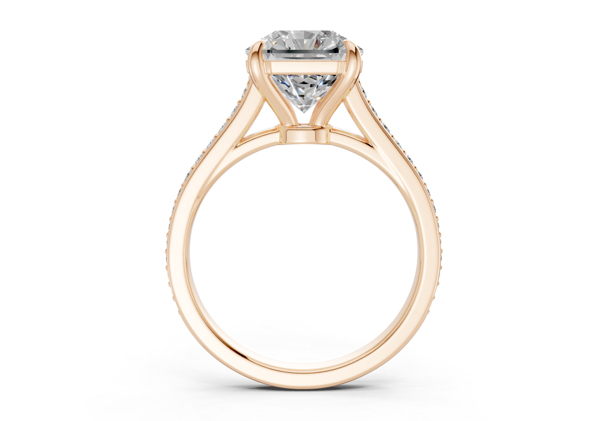 Adeline Diamond Pave Radiant Square Cut 2mm Engagement Ring