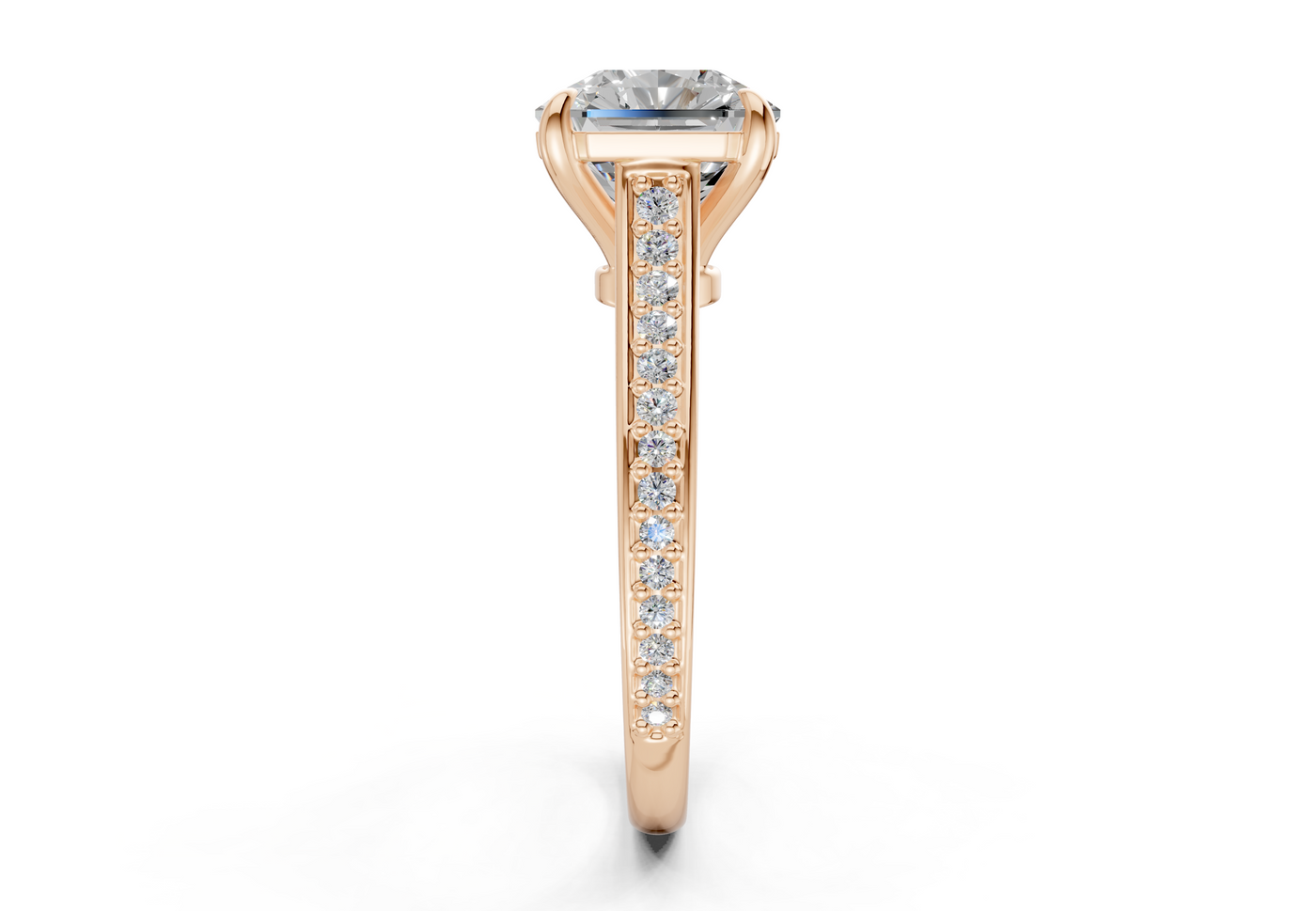 Adeline Diamond Pave Radiant Square Cut 2mm Engagement Ring