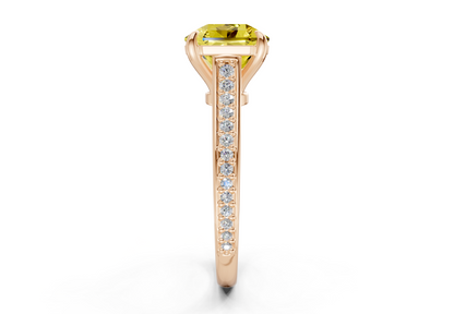 Adeline Yellow Diamond Pave Radiant Square Cut 2mm Engagement Ring