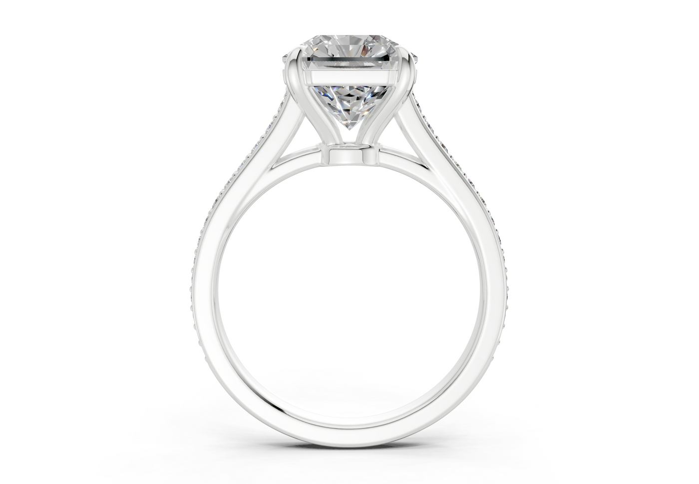 Adeline Diamond Pave Radiant Square Cut 2mm Engagement Ring