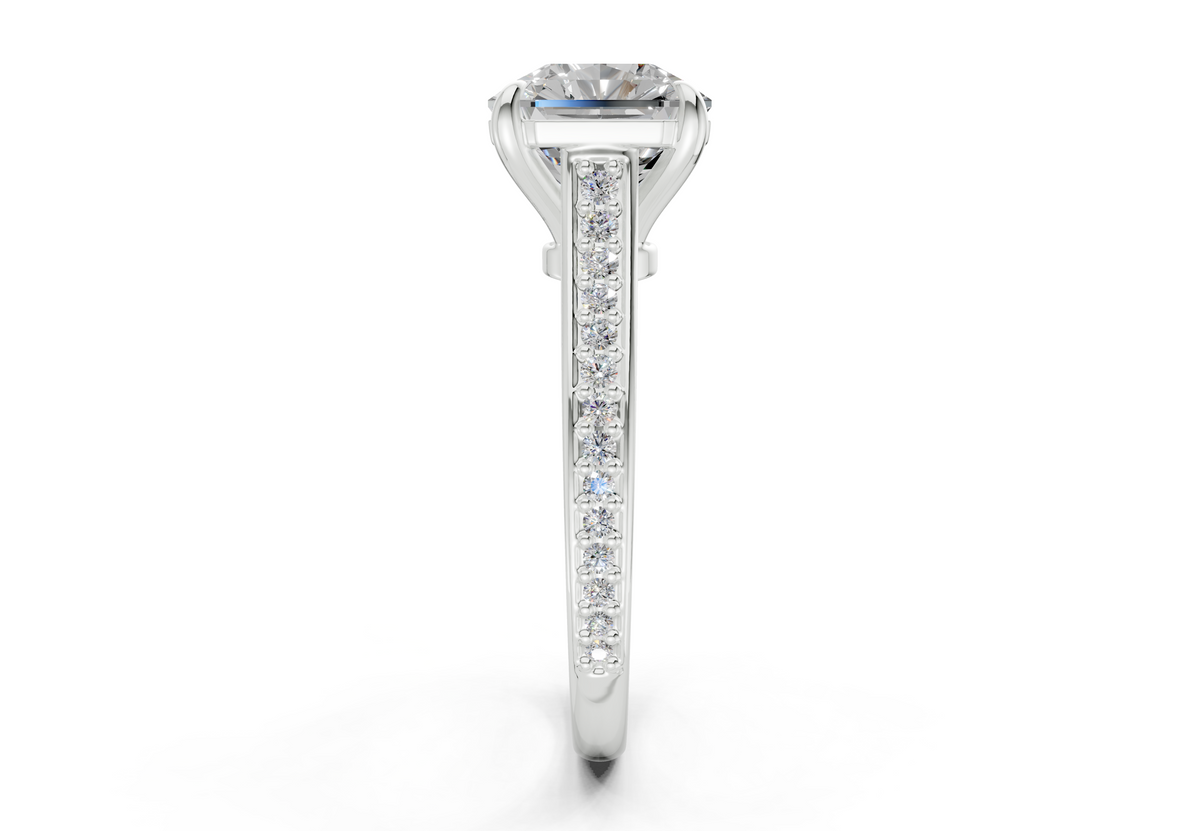Adeline Diamond Pave Radiant Square Cut 2mm Engagement Ring