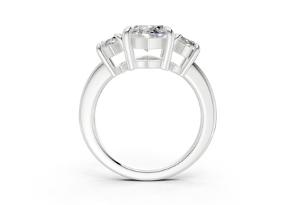 Valencia Diamond Three Stone Marquise Cut 2mm Engagement Ring