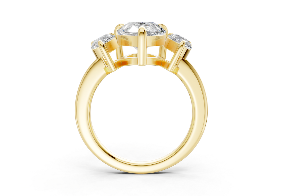 Valencia Diamond Three Stone Pear Cut 2mm Engagement Ring