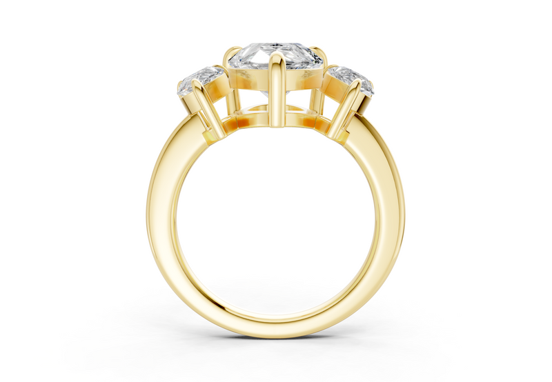 Valencia Diamond Three Stone Pear Cut 2mm Engagement Ring