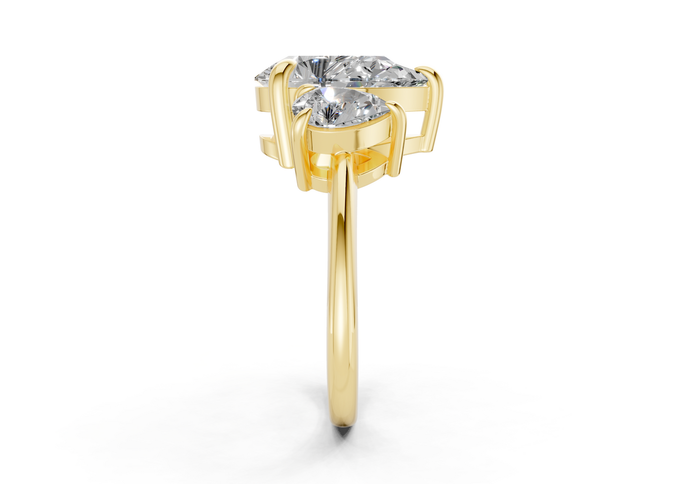 Valencia Diamond Three Stone Pear Cut 2mm Engagement Ring