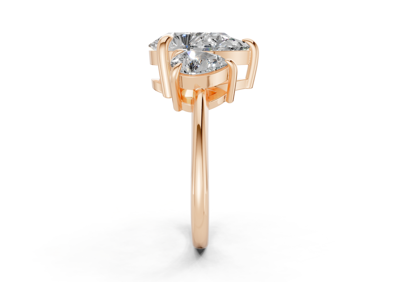 Valencia Diamond Three Stone Pear Cut 2mm Engagement Ring