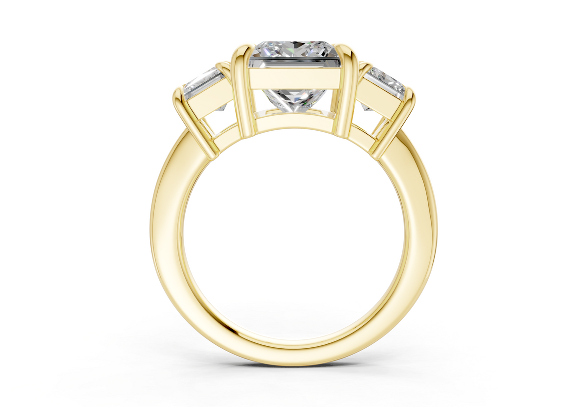 Valencia Diamond Three Stone Princess Cut 2mm Engagement Ring