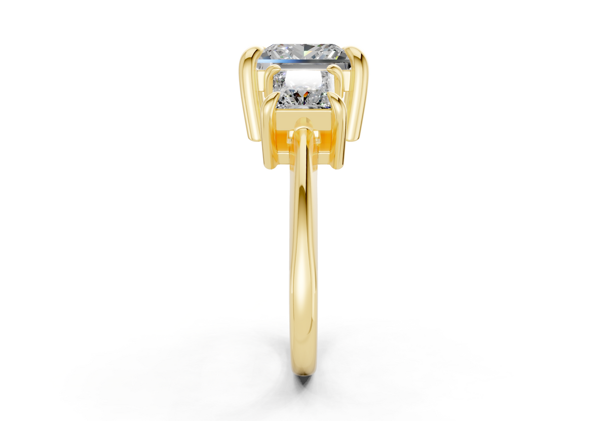 Valencia Diamond Three Stone Princess Cut 2mm Engagement Ring