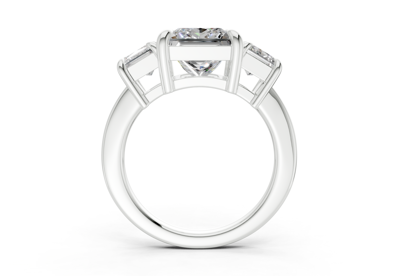 Valencia Diamond Three Stone Princess Cut 2mm Engagement Ring