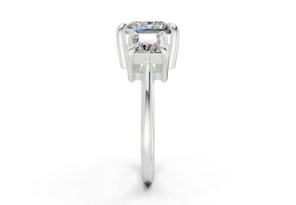 Valencia Diamond Three Stone Princess Cut 2mm Engagement Ring