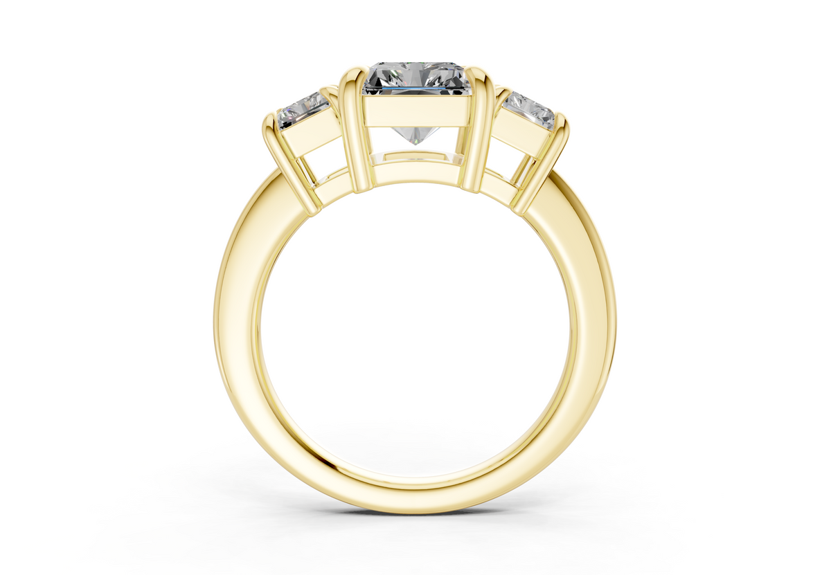 Valencia Diamond Three Stone Radiant Cut 2mm Engagement Ring