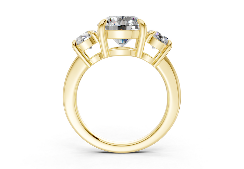 Valencia Diamond Three Stone Round Cut 2mm Engagement Ring