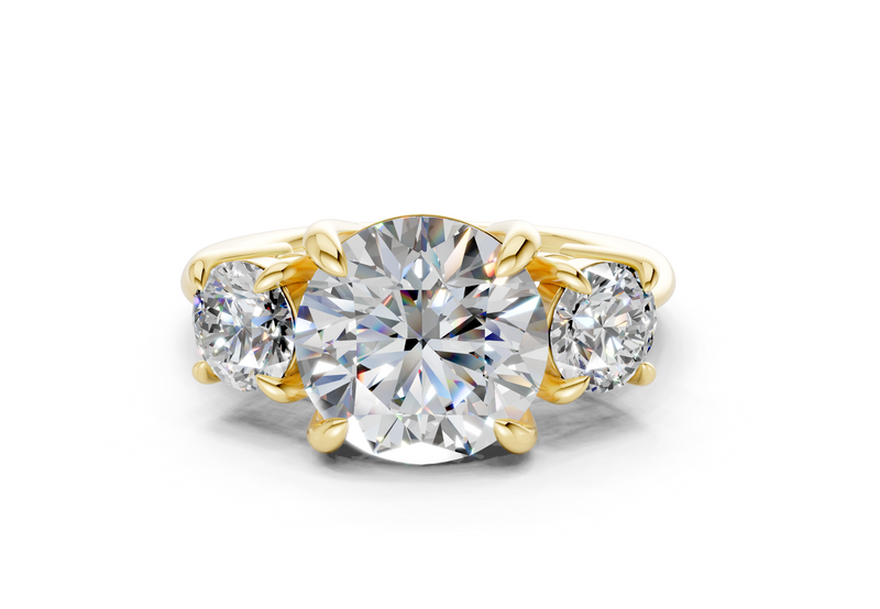 Valencia Diamond Three Stone Round Cut 2mm Engagement Ring