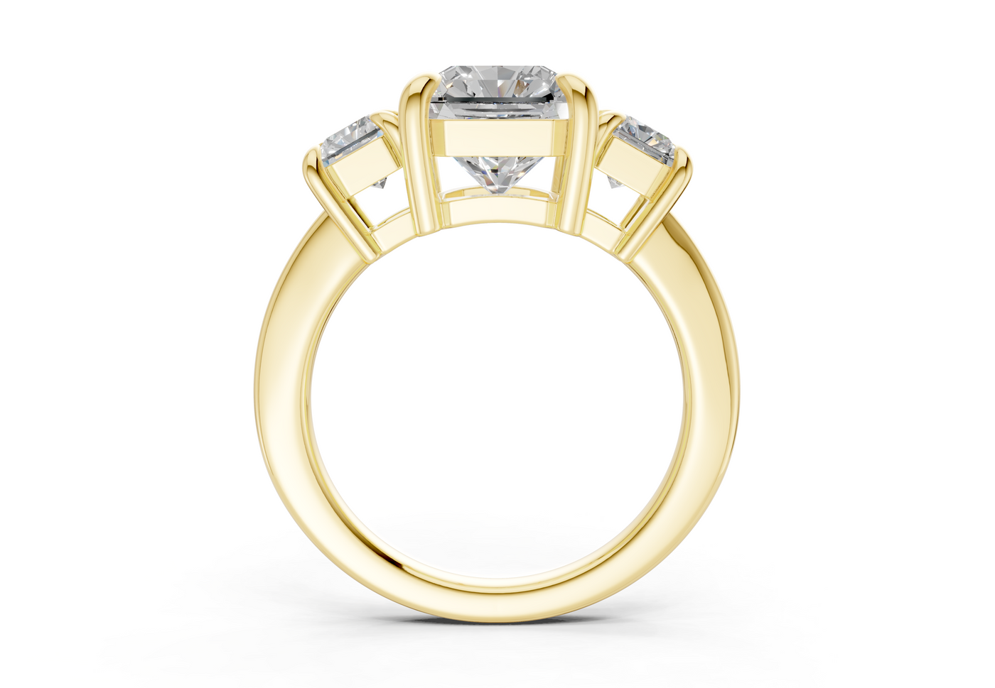 Valencia Diamond Three Stone Radiant Square Cut 2mm Engagement Ring