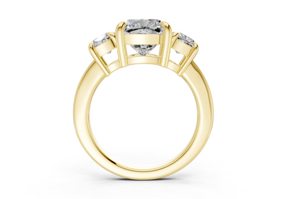 Valencia Diamond Three Stone Cushion Square Cut 2mm Engagement Ring
