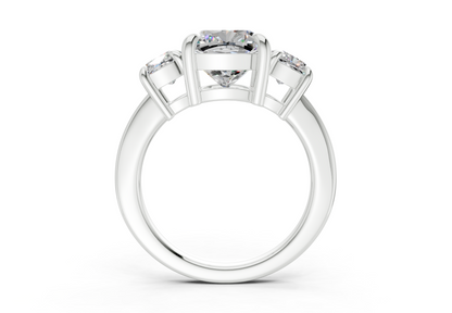 Valencia Diamond Three Stone Cushion Square Cut 2mm Engagement Ring