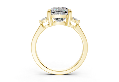 Mariana Diamond Three Stone Cushion Square Cut 2mm Engagement Ring