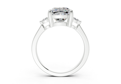 Mariana Diamond Three Stone Cushion Square Cut 2mm Engagement Ring
