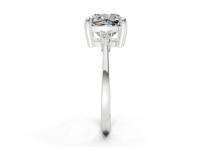 Mariana Diamond Three Stone Cushion Square Cut 2mm Engagement Ring