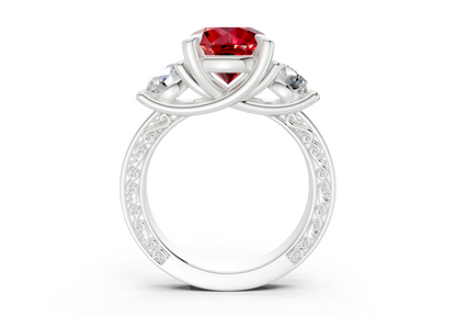 Zara Ruby Gemstone Vintage Round Cut 3mm Engagement Ring