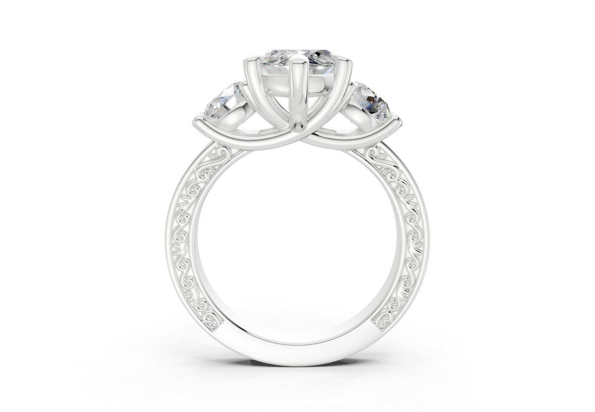 Zara Diamond Vintage Marquise Cut 3mm Engagement Ring