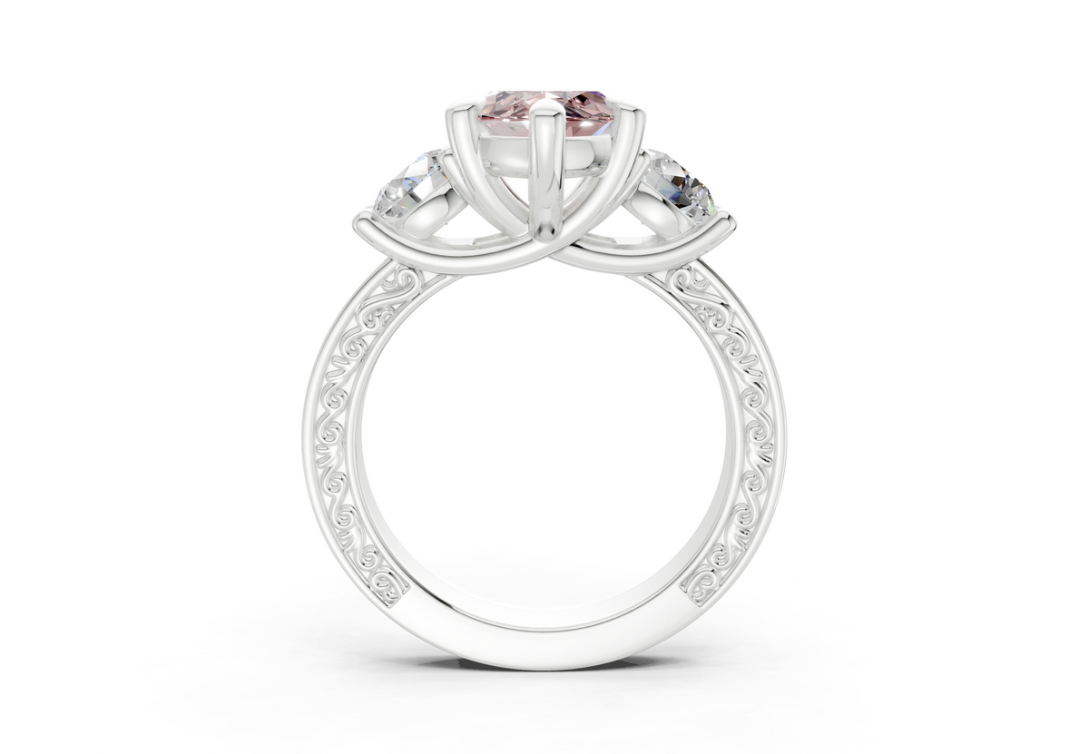 Zara Pink Diamond Vintage Marquise Cut 3mm Engagement Ring
